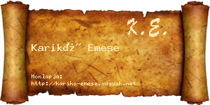 Karikó Emese névjegykártya