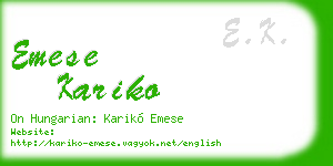 emese kariko business card