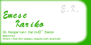 emese kariko business card